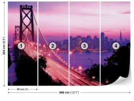 368x254 City (San Francisco Golden Gate Bridge) - Most - Grad - Roza - 3D fototapeta zidni mural foto tapeta