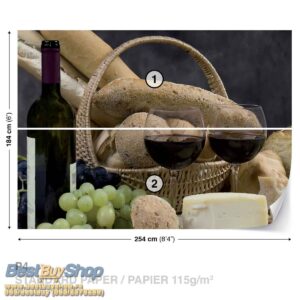 101p4-6 vino grozdje hleb sir kuhinja fototapeta foto tapeta 3d tapete fototapet