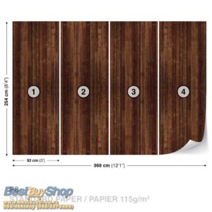 368x254 Texture (Wooden Wall Brown) - Drvo tekstura - Drveni zid - 3D fototapeta zidni mural foto tapeta