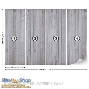 368x254 Texture (Wooden Wall Grey) - Drvo tekstura - Drveni zid - 3D fototapeta zidni mural foto tapeta