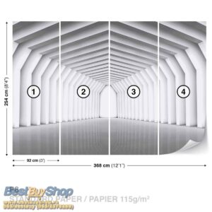 2651P8-2 tunel geometrija siva hol fototapeta foto tapeta 3d tapete fototapet