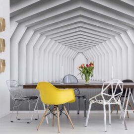 368x254 Abstraction (Gray White Tunnel Exit) - Tunel - Apstrakcija - 3D fototapeta zidni mural foto tapeta