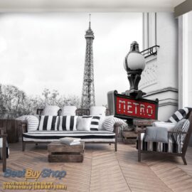 368x254 City (Paris Eiffel Tower Red Metro) - Pariz - Ajfelov toranj - Francuska - 3D fototapeta zidni mural foto tapeta