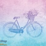 5175-4P-1p8 vintage flower bicycle