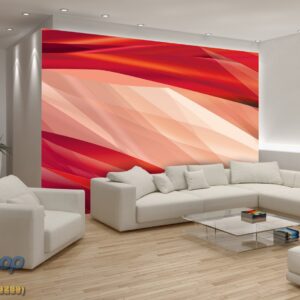 Living room 368x254 Abstraction (Red Refraction) - Crvena apstrakcija - 3D fototapeta zidni mural foto tapeta