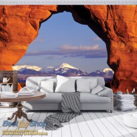 8-002P8-5 planina priroda kamen fototapeta foto tapeta 3d tapete fototapet 368x254 Nature (Mountain Rocks Window) - Planinski vrh - Sneg - 3D fototapeta zidni mural foto tapeta