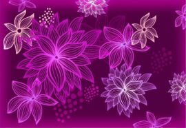368x254 Abstraction (Purple Magic Flowers) - Ljubicasto cvece - Lila cvetovi - 3D fototapeta zidni mural foto tapeta