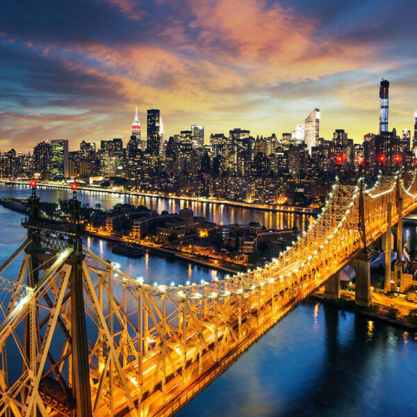 32773680 – new york city – amazing sunset over manhattan with queensboro bridge