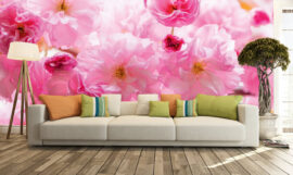 wm012p4-1roza ruze roze cvece na zidu 3d fototapeta foto tapet tapeta zidni mural 254x184 Pattern (Rose Roses In Bloom) - Cveće - Roze ruže - 3D fototapeta zidni mural foto tapeta