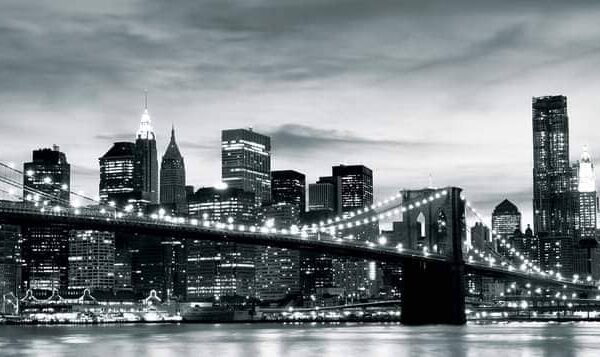 grad new york njujork most crno bela fotografija foto tapet 3d tapeta fototapet