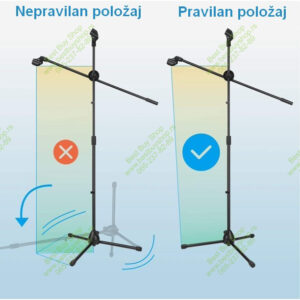 pravilan polozaj stalka za mikrofone