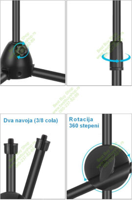 Mikrofonski stalak, nosač za dva mikrofona