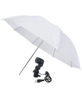 Foto kišobran beli 110cm sa stalkom 240cm