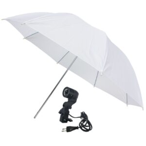 Foto kišobran beli 110cm sa stalkom 240cm