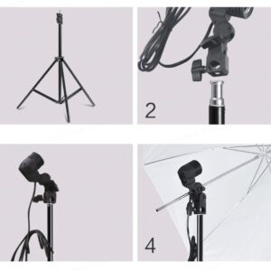 Foto kišobran beli 110cm sa stalkom 240cm