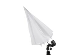 Foto kišobran beli 110cm sa stalkom 240cm