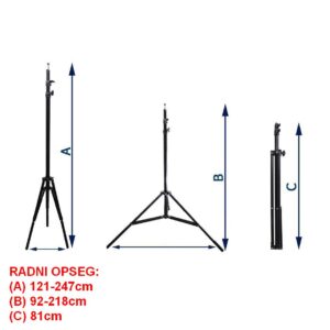 Studijski stalak heavy duty (max visina 247cm)