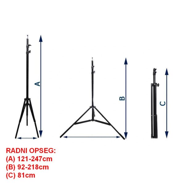 fotografski stalak tripod nosac stativ 2.5m 250cm
