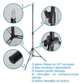 Softbox 40x40cm sa sijalicom 135W i stalkom 2m
