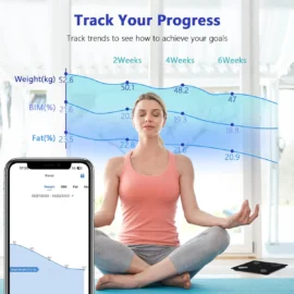Pametna Bluetooth vaga za merenje telesne težine i masti – crna.