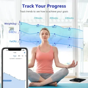 Pametna Bluetooth vaga za merenje telesne težine i masti – crna.
