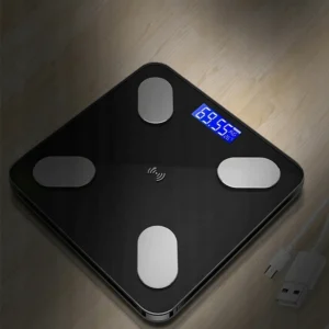 Pametna Bluetooth vaga za merenje telesne težine i masti – crna.